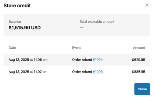 Native Store Credit Interface